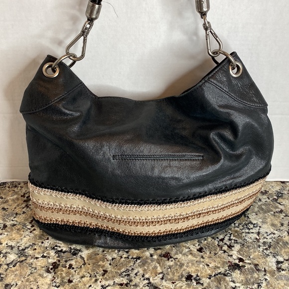 The Sak Indio Demi Shoulder Bag, Black/Shiitake Crochet, One Size - Picture 10 of 12